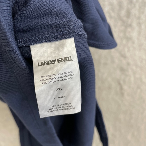 NWOT Lands' End Women's XXL Navy Blue Sleeveless Belted Midi Dress Ribbed Knit - Picture 6 of 9